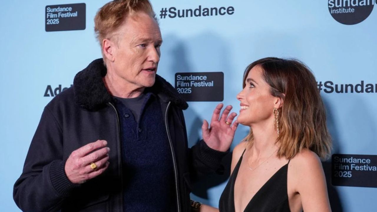 Meet If I Had Legs I'd Kick You actors Conan O'Brien and Rose Byrne.