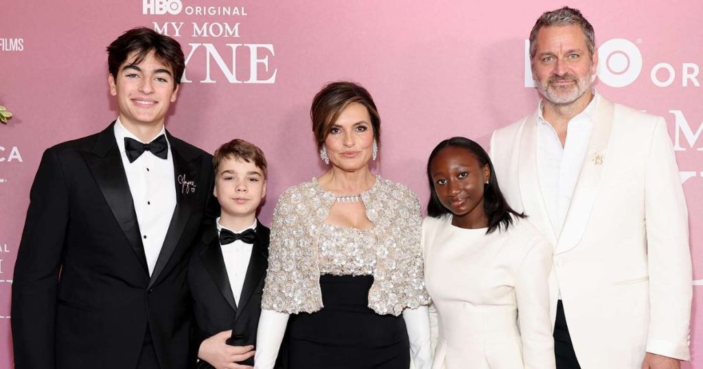 Mariska Hargitay with her husband and three kids.